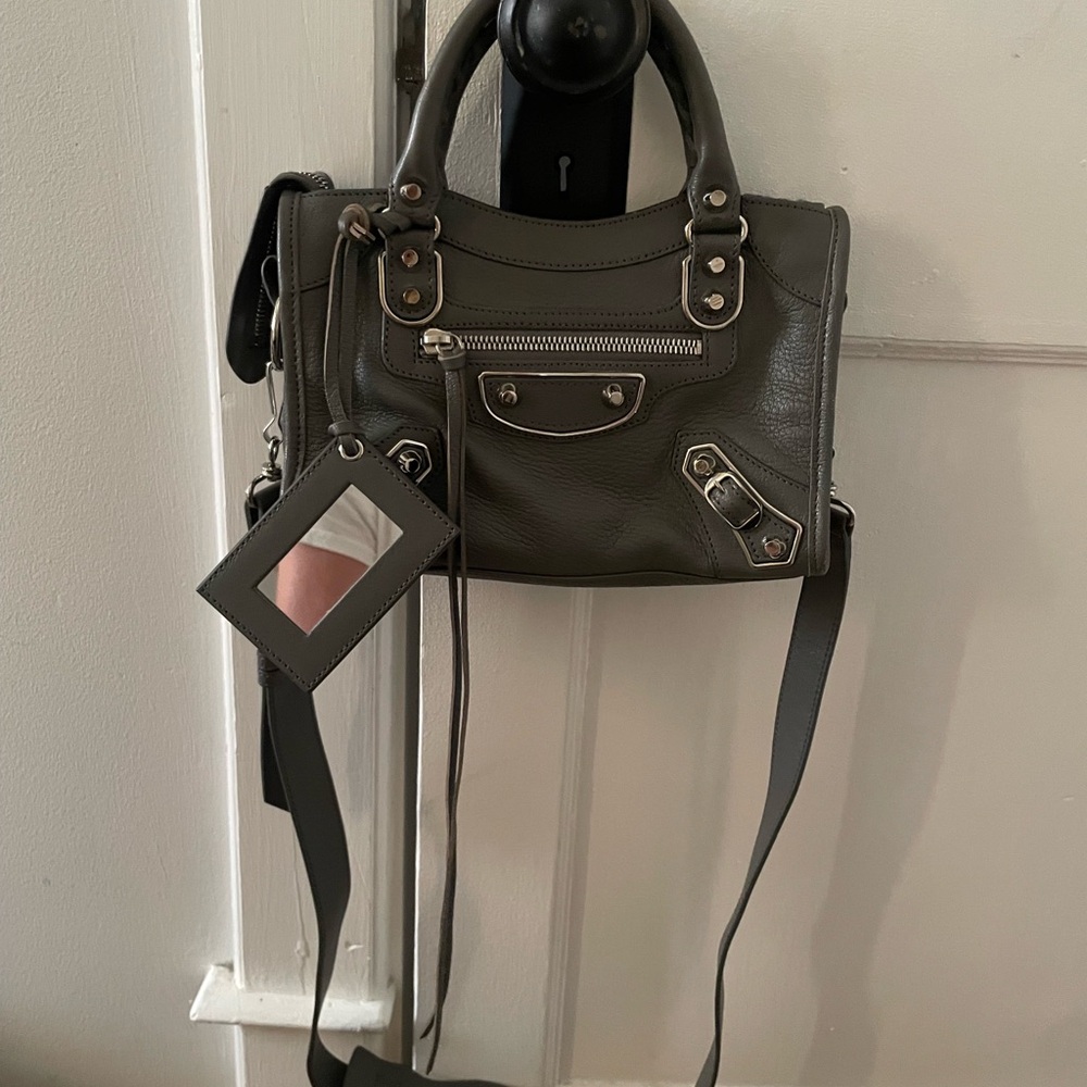 Gray Leather metallic edge mini  Balenciaga